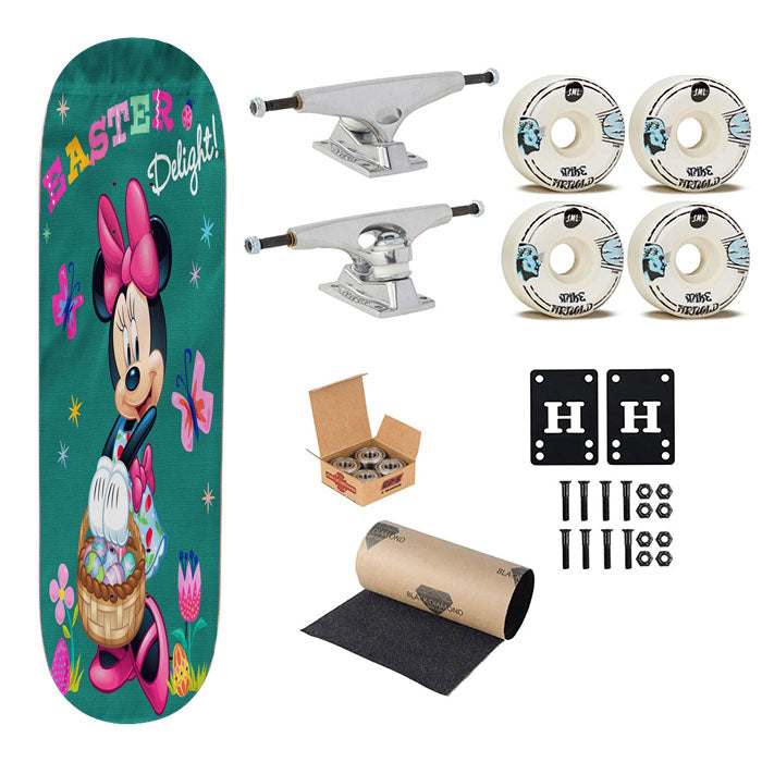 Minnie Mouse Easter Skateboard Complete Board 8.0" X 31.75"