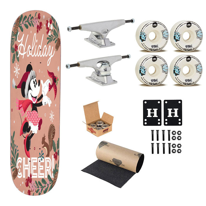 Minnie Mouse Holiday Cheer Skateboard Complete Board 8.0" X 31.75"