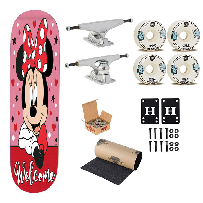 Minnie Mouse Welcome Skateboard Complete Board 8.0" X 31.75"