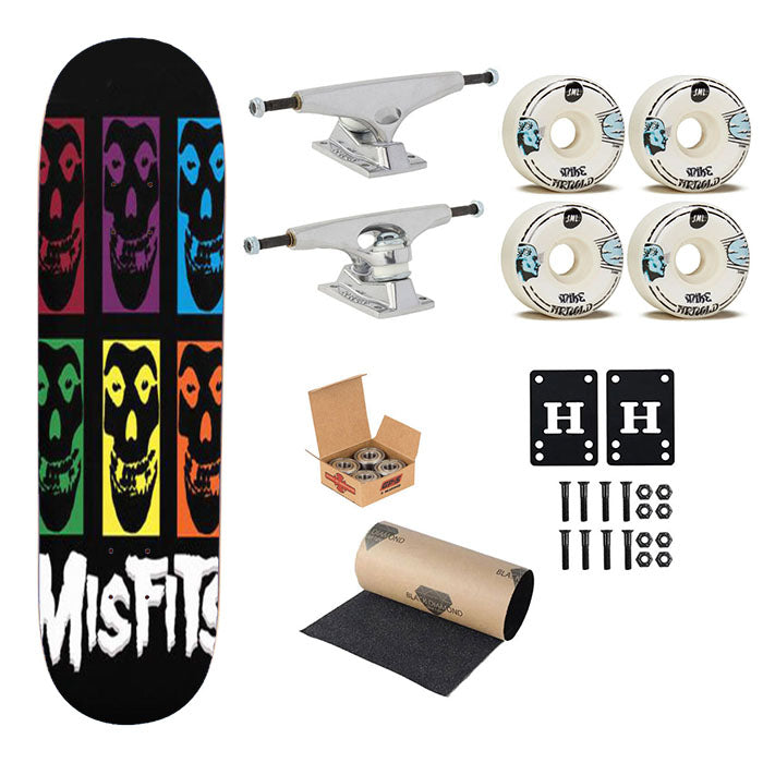 Misfits (Warhol Look) Skateboard Complete Board 8.0" X 31.75"