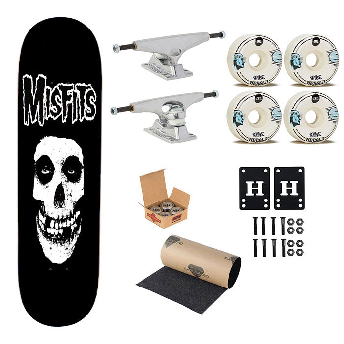 Misfits Face Bone Skateboard Complete Board 8.0" X 31.75"