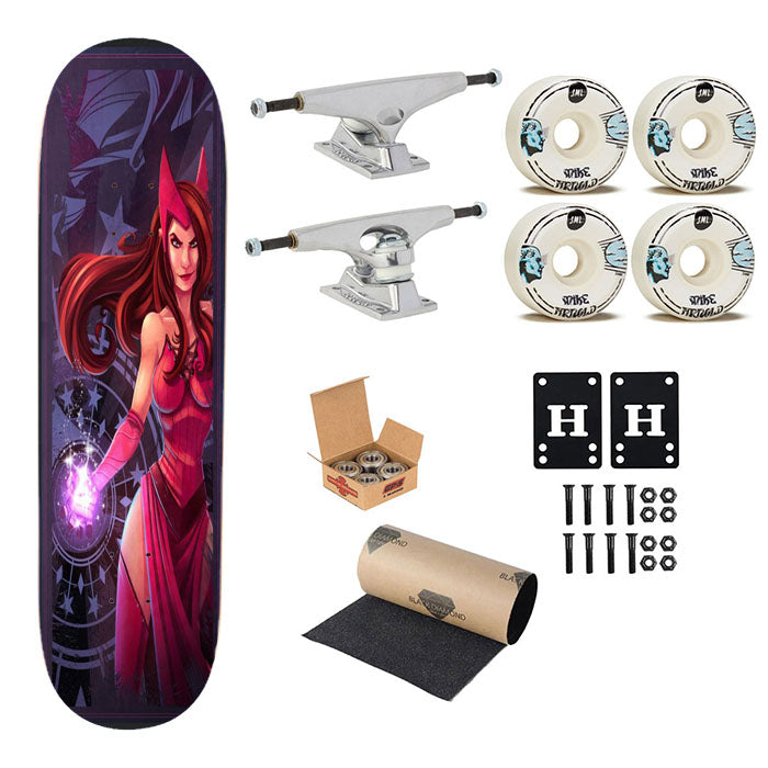 Miss Captain America Woman Skateboard Complete Board 8.0" X 31.75"