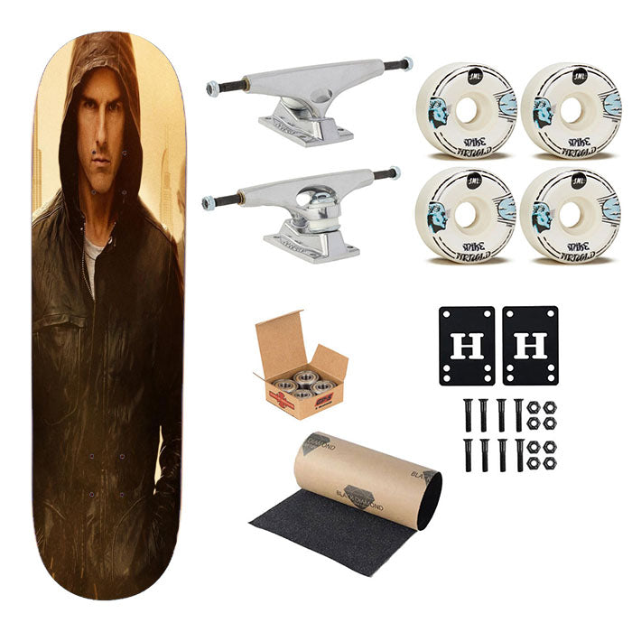Mission Impossible Tom Cruise Skateboard Complete Board 8.0" X 31.75"