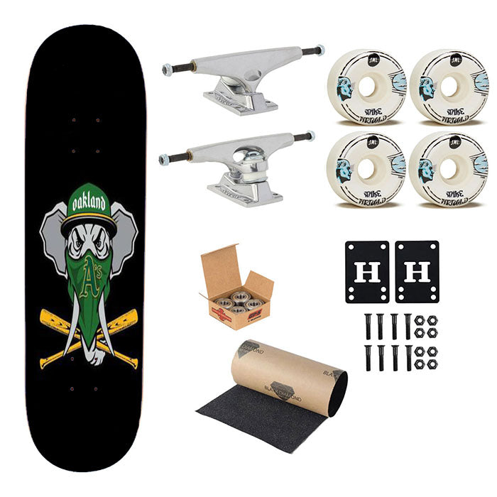 Mlb Oakland Athletics Elephant Logo Skateboard Complete Board 8.0" X 31.75"