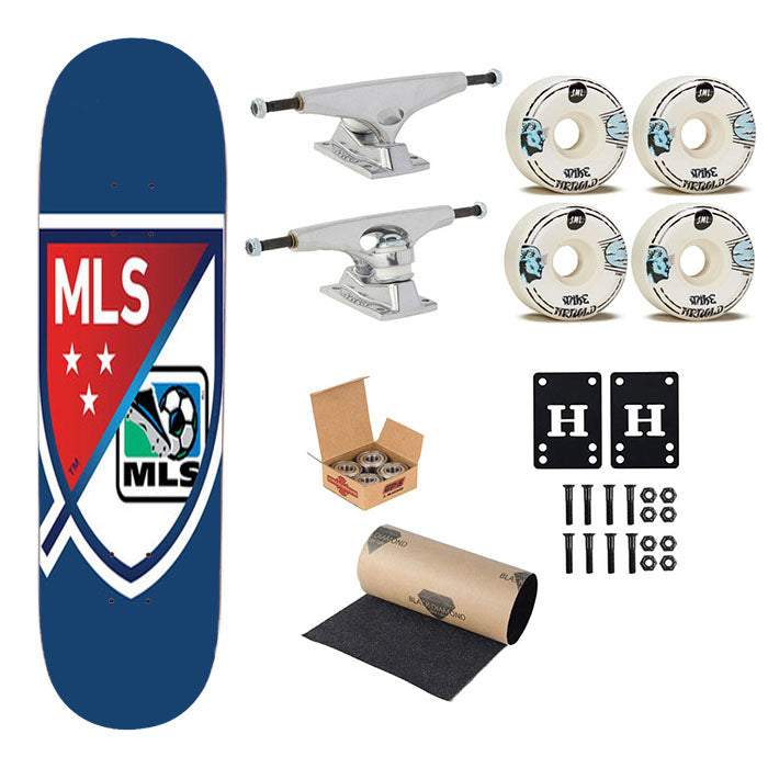 Mls Logo Blue Skateboard Complete Board 8.0" X 31.75"