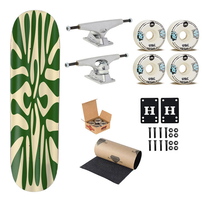 Modern Art Deco Plant Skateboard Complete Board 8.0" X 31.75"