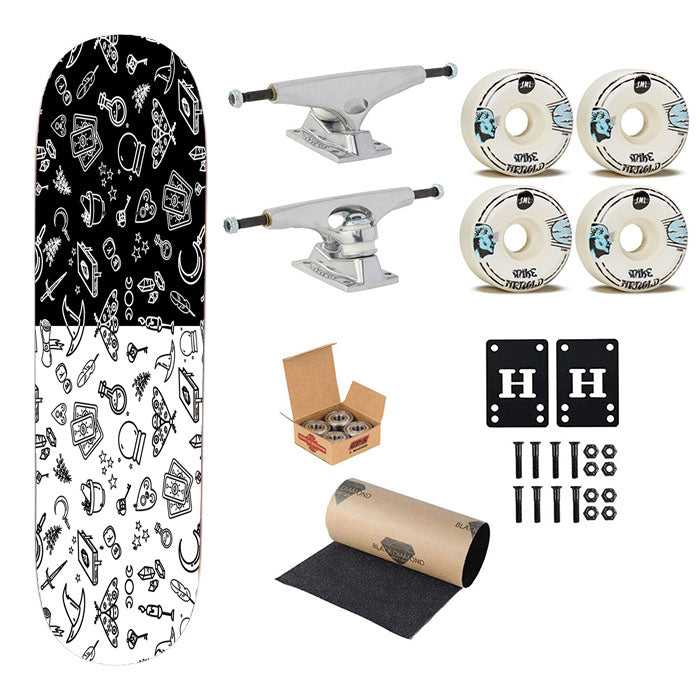 Modern Witch Pattern Skateboard Complete Board 8.0" X 31.75"