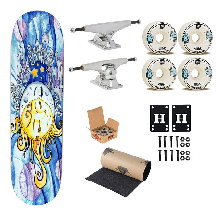 Moon And Sun Skateboard Complete Board 8.0" X 31.75"
