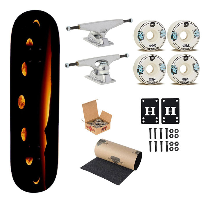 Moon Phases Lunar Phases Skateboard Complete Board 8.0" X 31.75"