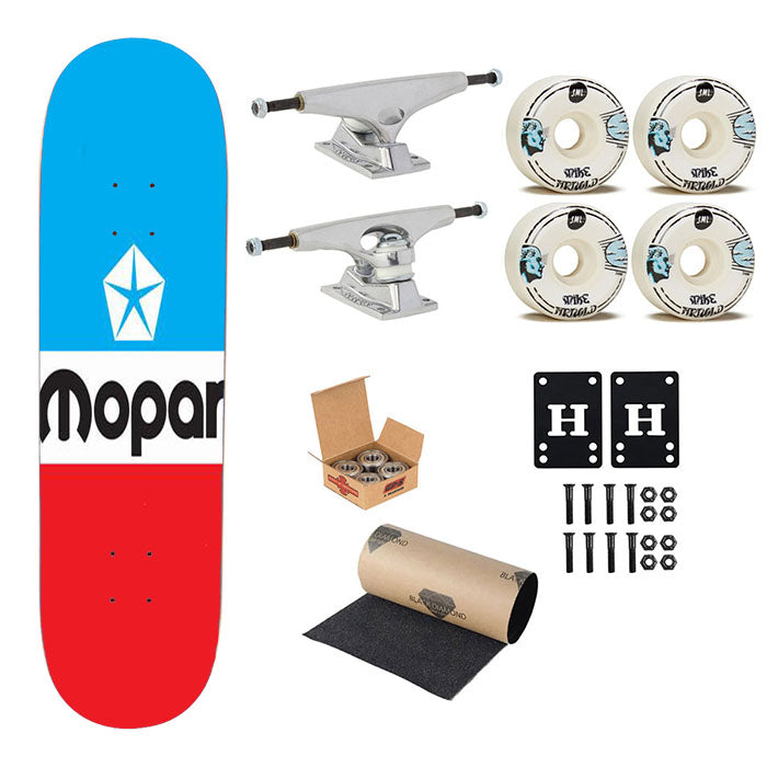Mopar Black Logo 44 Skateboard Complete Board 8.0" X 31.75"