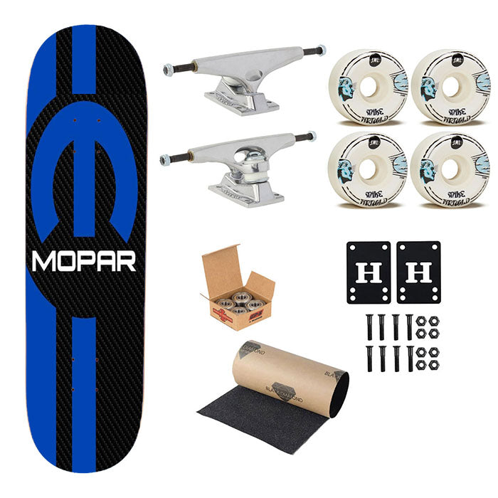Mopar Carbon Logo Skateboard Complete Board 8.0" X 31.75"