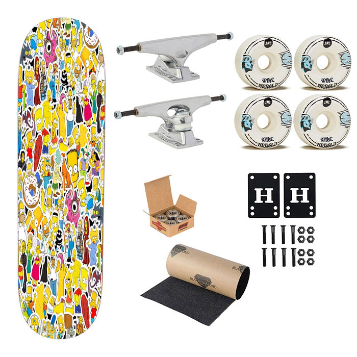 More The Simpsons Bart Sticker Collage Skateboard Complete Board 8.0" X 31.75"