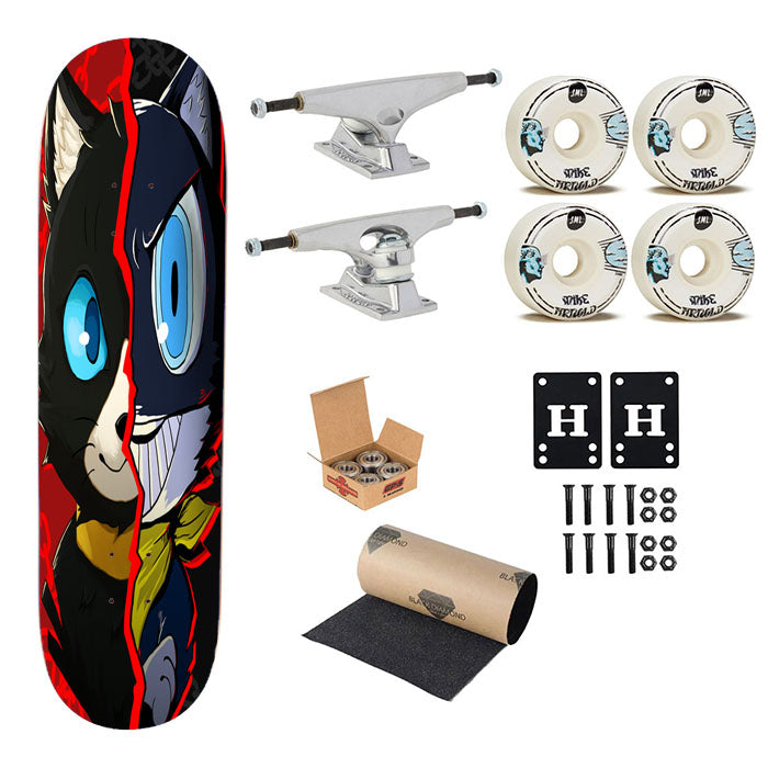 Morgana Persona Cat Anime Fanart Skateboard Complete Board 8.0" X 31.75"