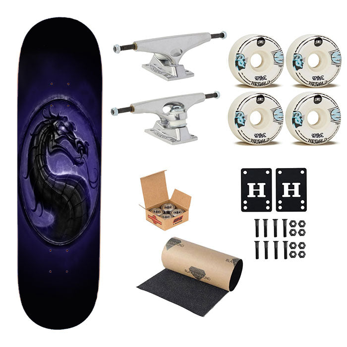 Mortal Kombat Dragon Symbol Skateboard Complete Board 8.0" X 31.75"