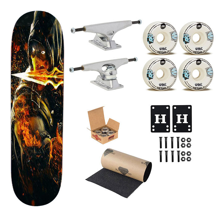 Mortal Kombat X Scorpion Blade Skateboard Complete Board 8.0" X 31.75"