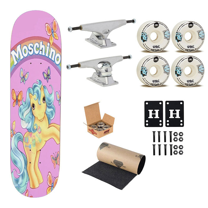 Moschino Blackpink My Little Pony Skateboard Complete Board 8.0" X 31.75"