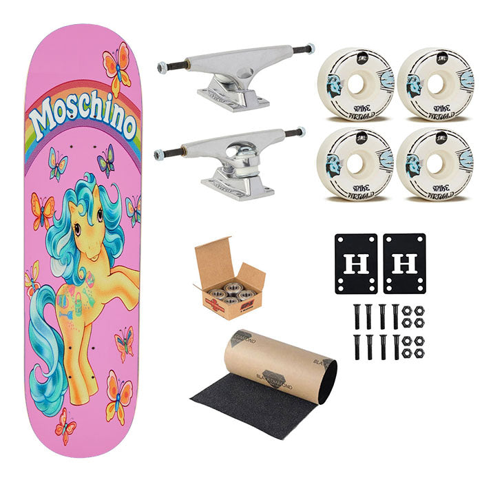 Moschino Unicorn Butterfly Garden Skateboard Complete Board 8.0" X 31.75"