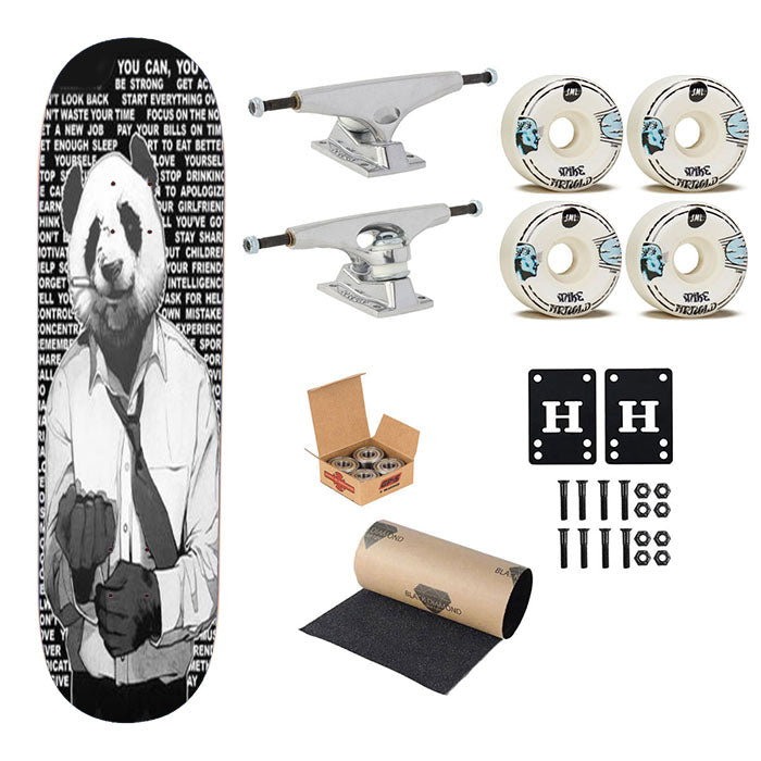 Motivator Panda Skateboard Complete Board 8.0" X 31.75"