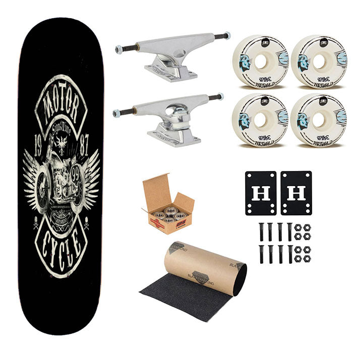 Motor Cycle 1987 Skateboard Complete Board 8.0" X 31.75"