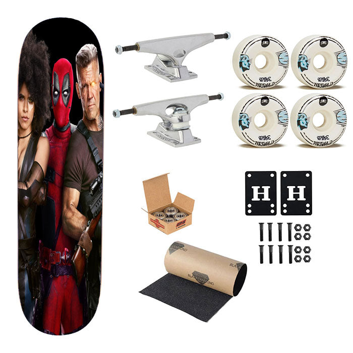 Movie Deadpool Skateboard Complete Board 8.0" X 31.75"