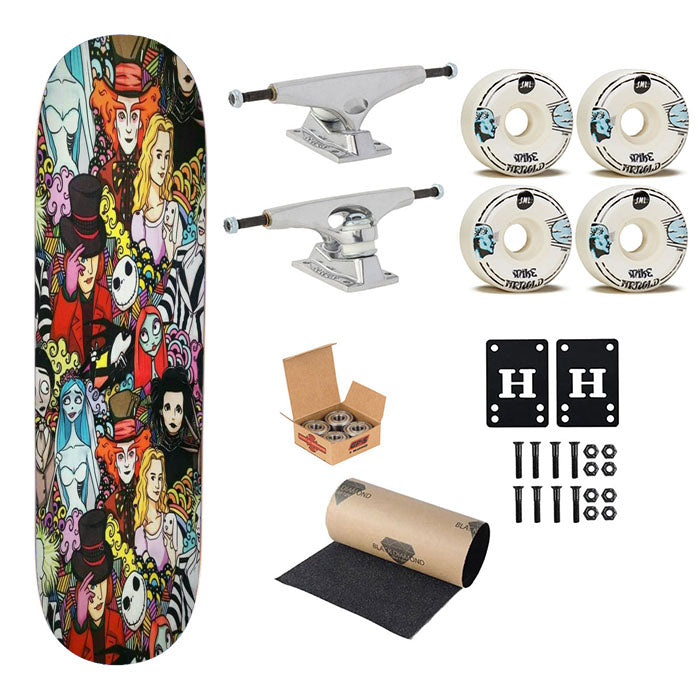 Movie Halloween Collages Characters Skateboard Complete Board 8.0" X 31.75"