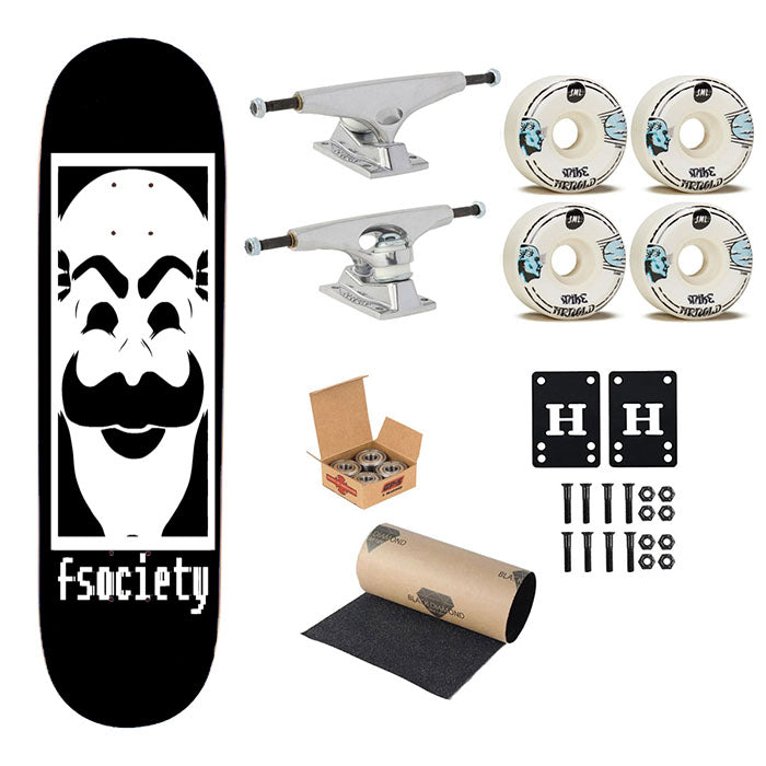 Mr Robot Fsociety Skateboard Complete Board 8.0" X 31.75"