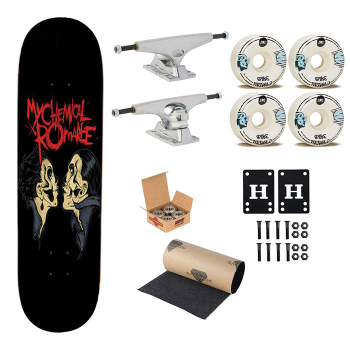 My Chemical Romance Kisses Logo Skateboard Complete Board 8.0" X 31.75"