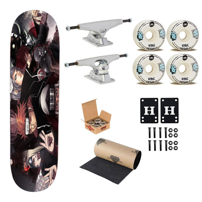 Naruto Cartoon Akatsuki Skateboard Complete Board 8.0" X 31.75"