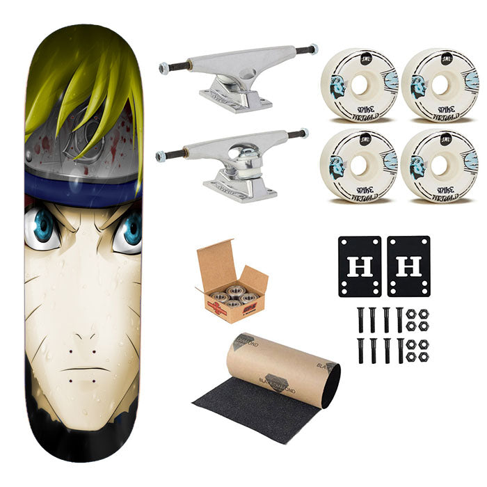 Naruto Cartoon Face Skateboard Complete Board 8.0" X 31.75"
