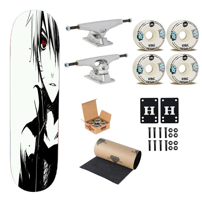 Naruto Eyes Red Skateboard Complete Board 8.0" X 31.75"