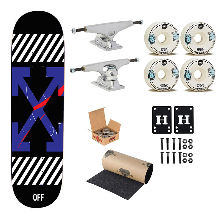 Nasa Off White Skateboard Complete Board 8.0" X 31.75"
