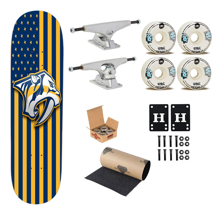 Nashville Predators Usa Skateboard Complete Board 8.0" X 31.75"