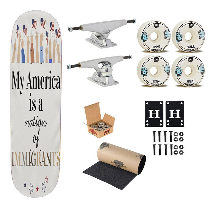 Nation Of Immigrants Skateboard Complete Board 8.0" X 31.75"