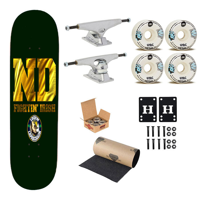 Nd Fighting Irish Gold And Green Wallpaper Skateboard Complete Board 8.0" X 31.75"