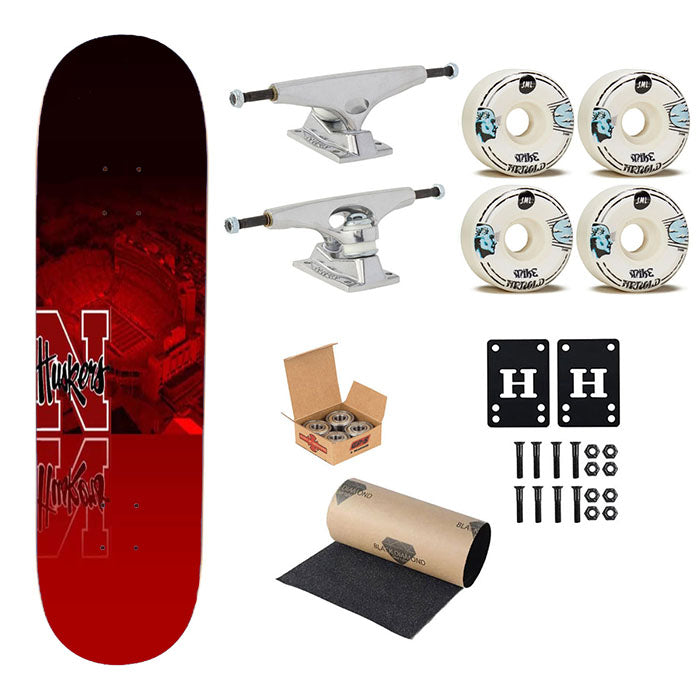 Nebraska Cornhuskers Football Skateboard Complete Board 8.0" X 31.75"