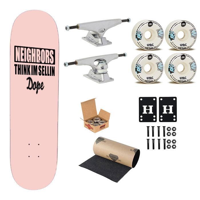 Neighbors Think I'M Sellin Dope Gtt Pink Skateboard Complete Board 8.0" X 31.75"