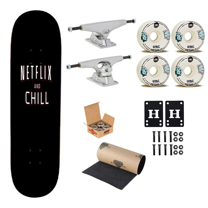 Netflix And Chill Skateboard Complete Board 8.0" X 31.75"