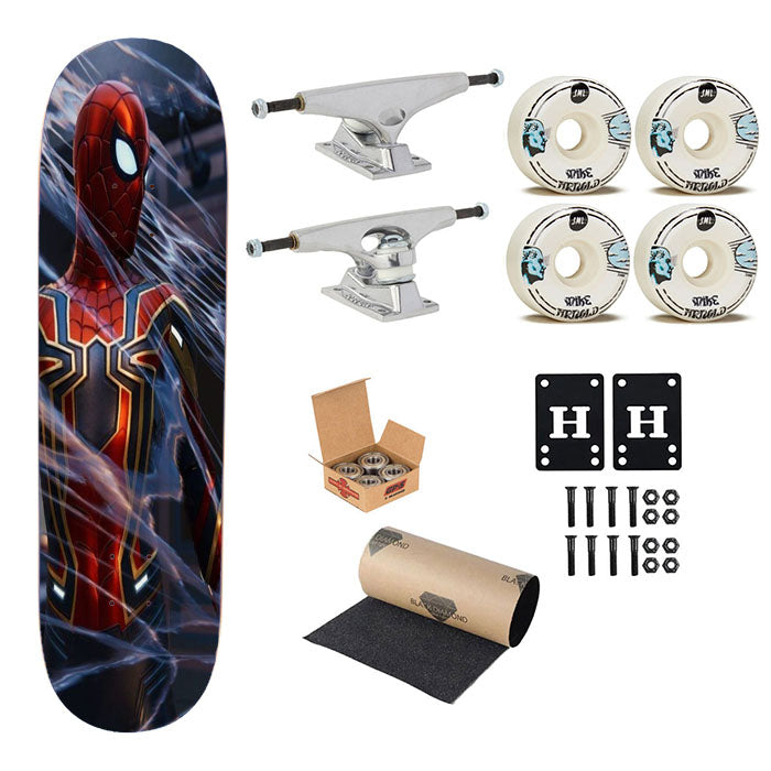 Nets Spiderman Skateboard Complete Board 8.0" X 31.75"