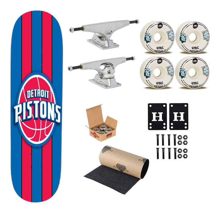 New Detroit Pistons Wallpapers Skateboard Complete Board 8.0" X 31.75"