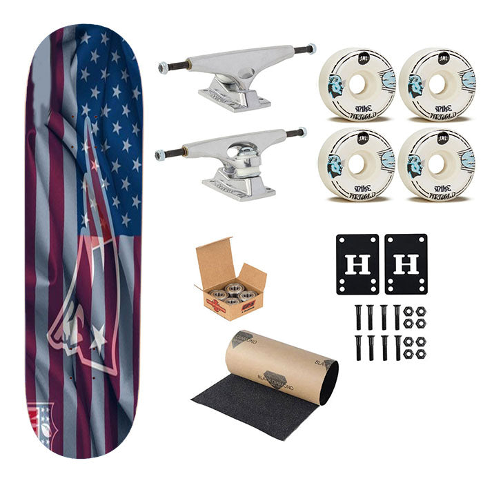New England Patriots American Logo Skateboard Complete Board 8.0" X 31.75"