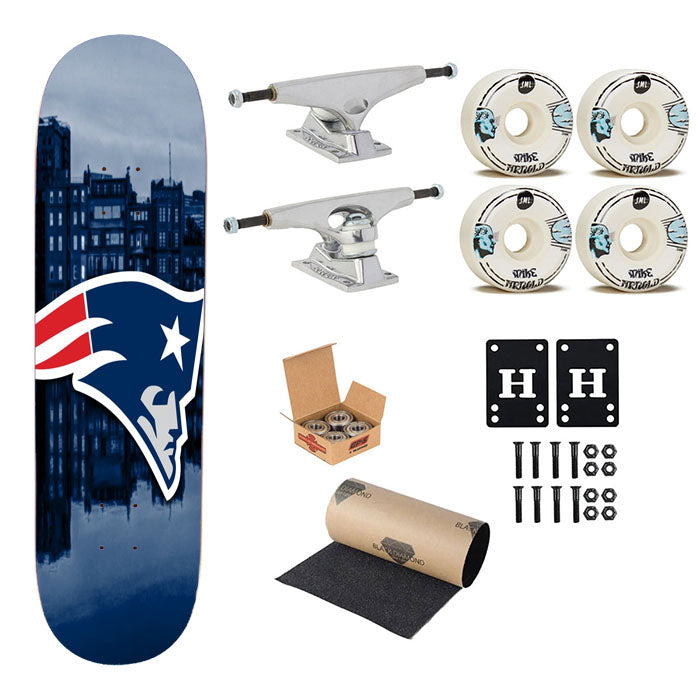 New England Patriots Emblem Skateboard Complete Board 8.0" X 31.75"
