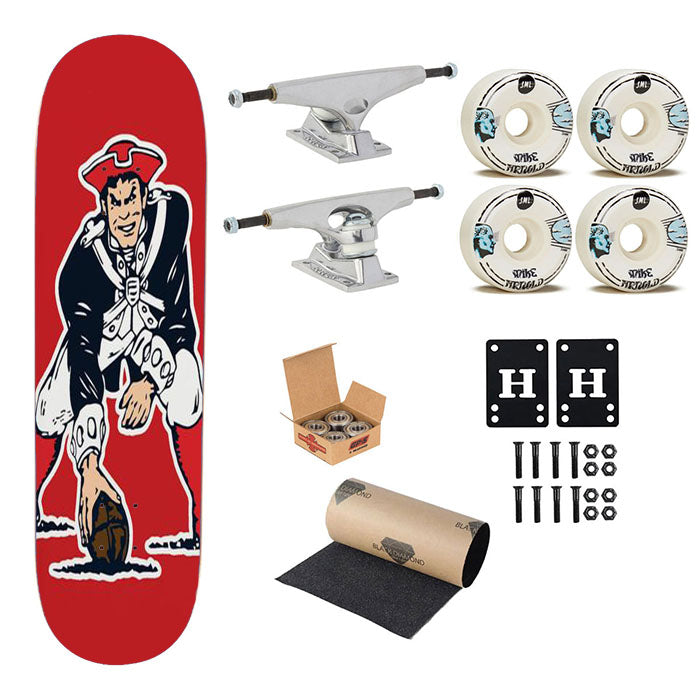 New England Patriots Logo Skateboard Complete Board 8.0" X 31.75"