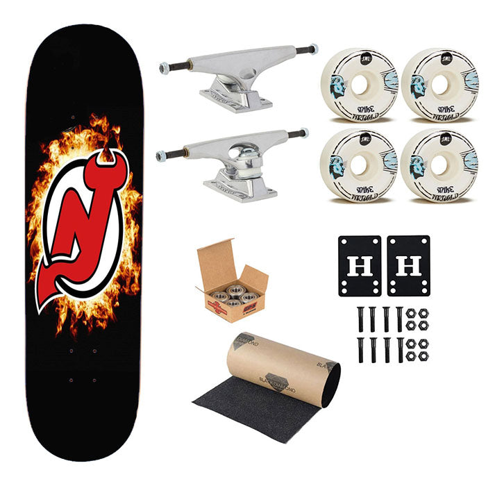 New Jersey Devils Logo Skateboard Complete Board 8.0" X 31.75"