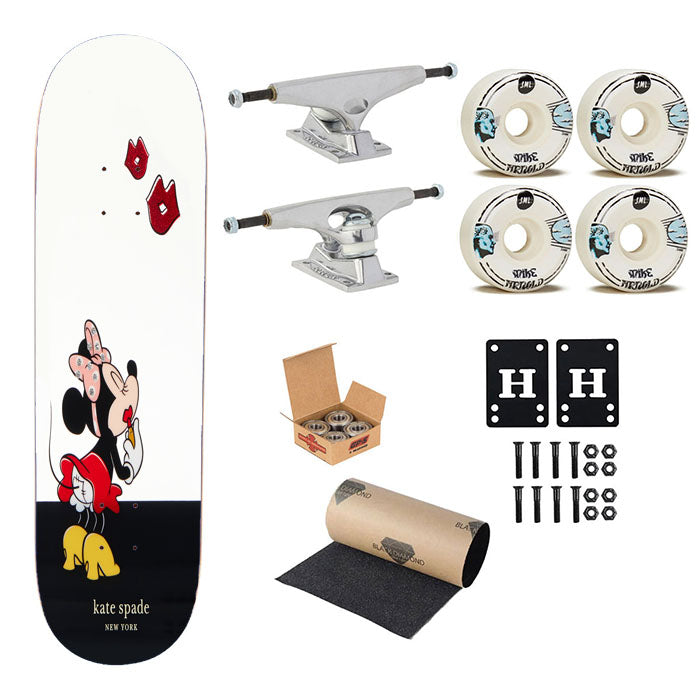 New York Kate Spade X Minnie Mouse Kiss Skateboard Complete Board 8.0" X 31.75"