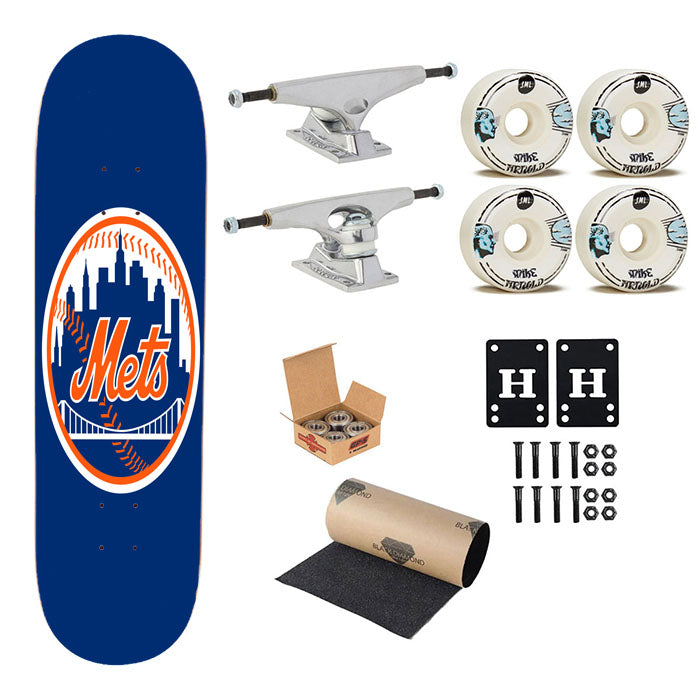 New York Mets Logo Skateboard Complete Board 8.0" X 31.75"