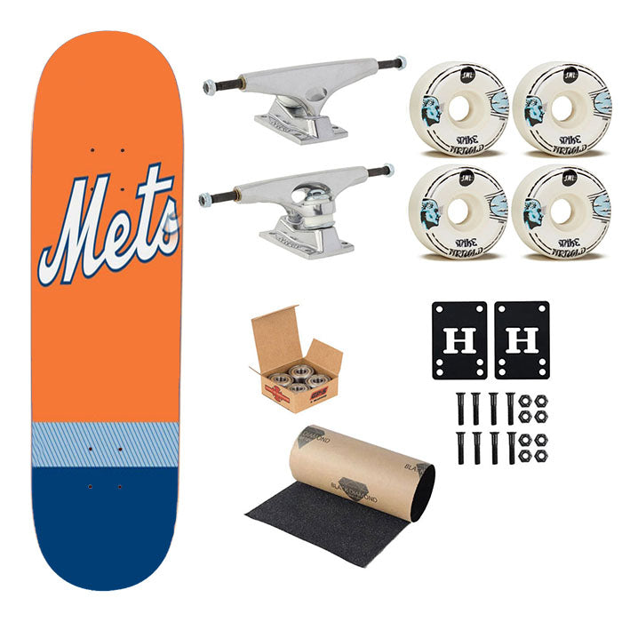 New York Mets Mlb Skateboard Complete Board 8.0" X 31.75"