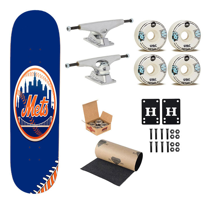 New York Mets Mlb 4 Skateboard Complete Board 8.0" X 31.75"