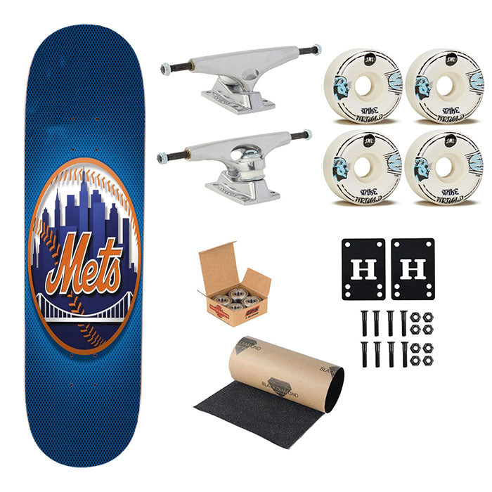 New York Mets Ny Logo Skateboard Complete Board 8.0" X 31.75"