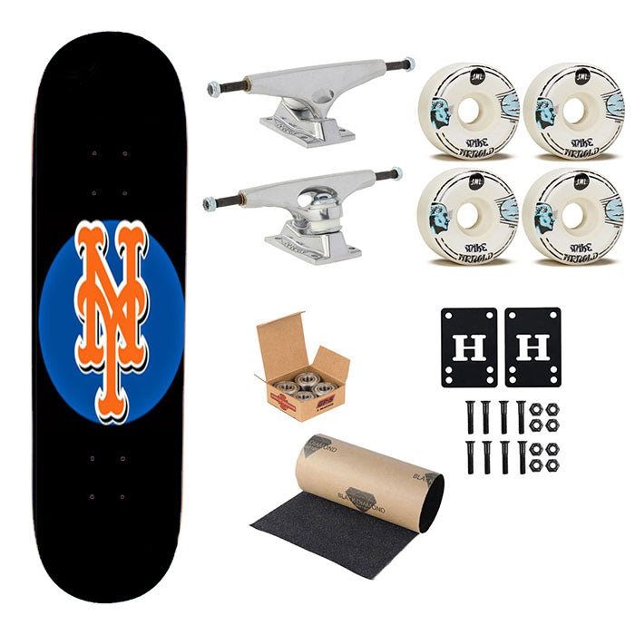New York Mets Text Skateboard Complete Board 8.0" X 31.75"