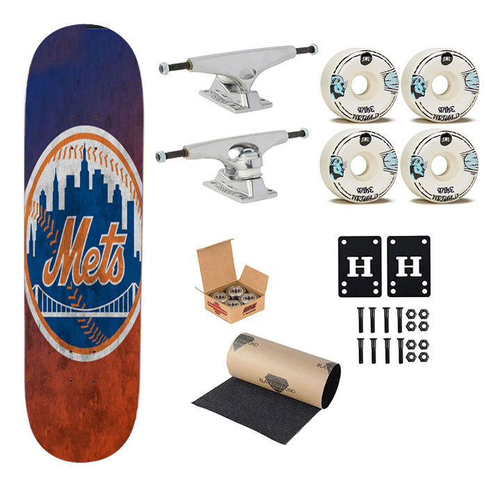 New York Mets Texture Skateboard Complete Board 8.0" X 31.75"